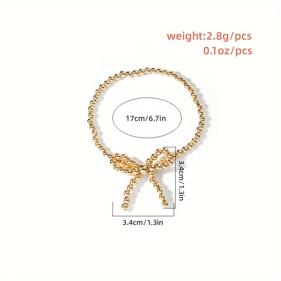 Women's Beaded Bracelet with Bow & Personalized Design